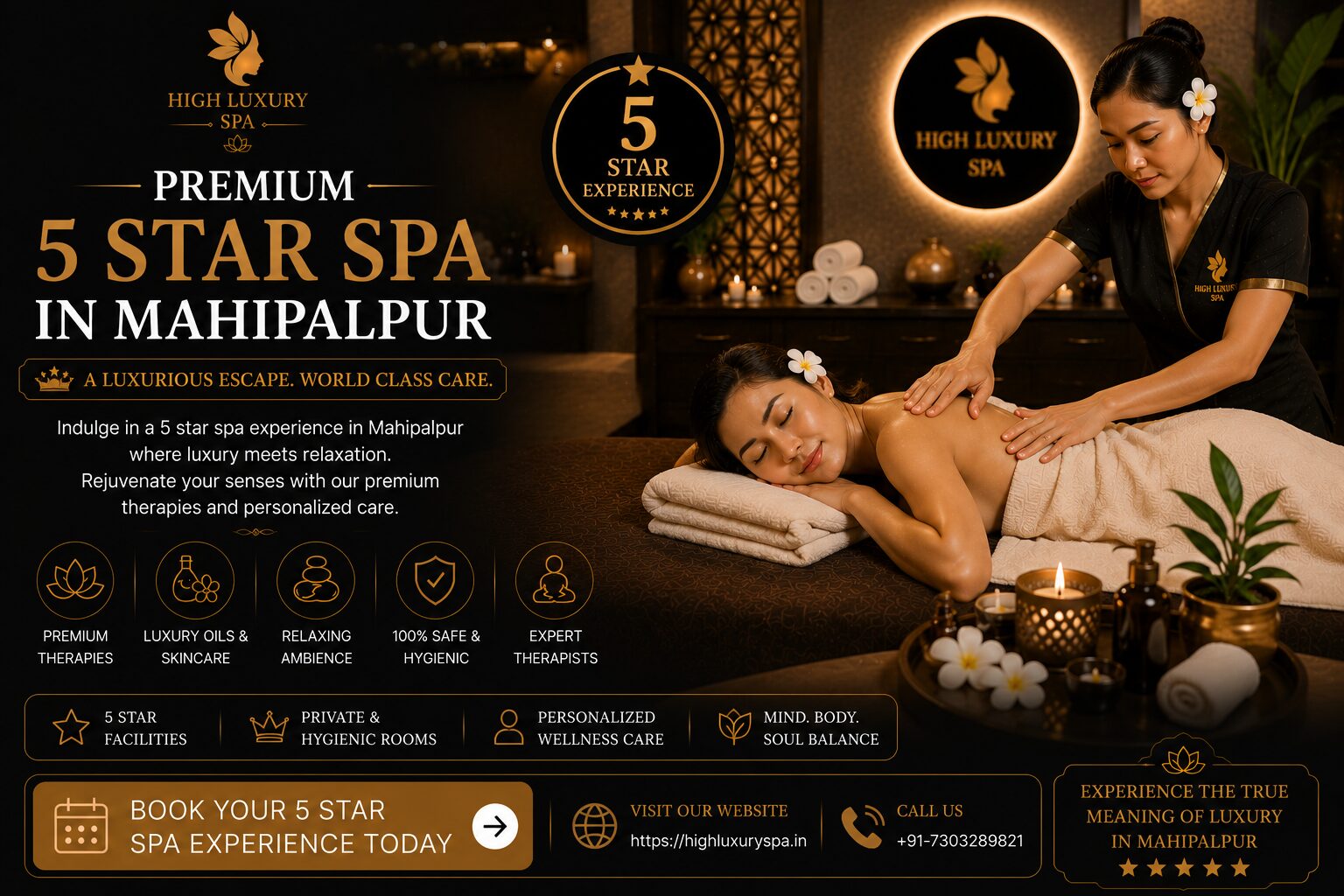 New Delhi, Health & Beauty Items, INR 1499,  Premium 5 Star Spa In Mahipalpur | Luxury Massage & Wellness Experience