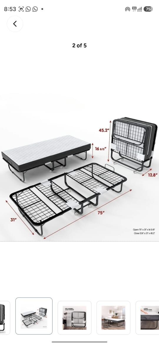 Al Malaz, Household Items, SAR 500,  Folding Bed For Sale (Single)