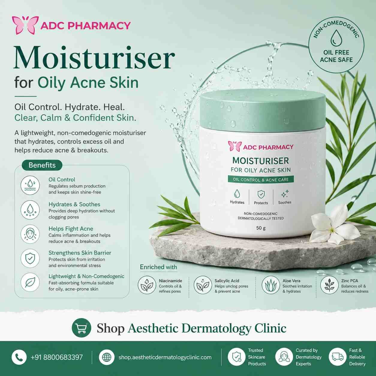 Ghaziabad, Health, Moisturiser For Oily Acne Skin | Shop Aesthetic Dermatology Clinic
