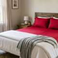 INR 1499,  Red Bedsheets Pure Cotton Handloom & Hand Block Printed | Theindiglobal