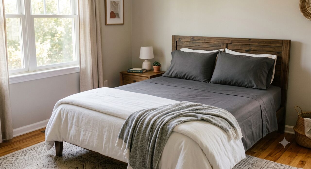 Mumbai, Household Items, INR 1499,  Grey Bedsheets Pure Cotton Handloom & Hand Block Printed | Theindiglobal