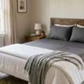 INR 1499,  Grey Bedsheets Pure Cotton Handloom & Hand Block Printed | Theindiglobal
