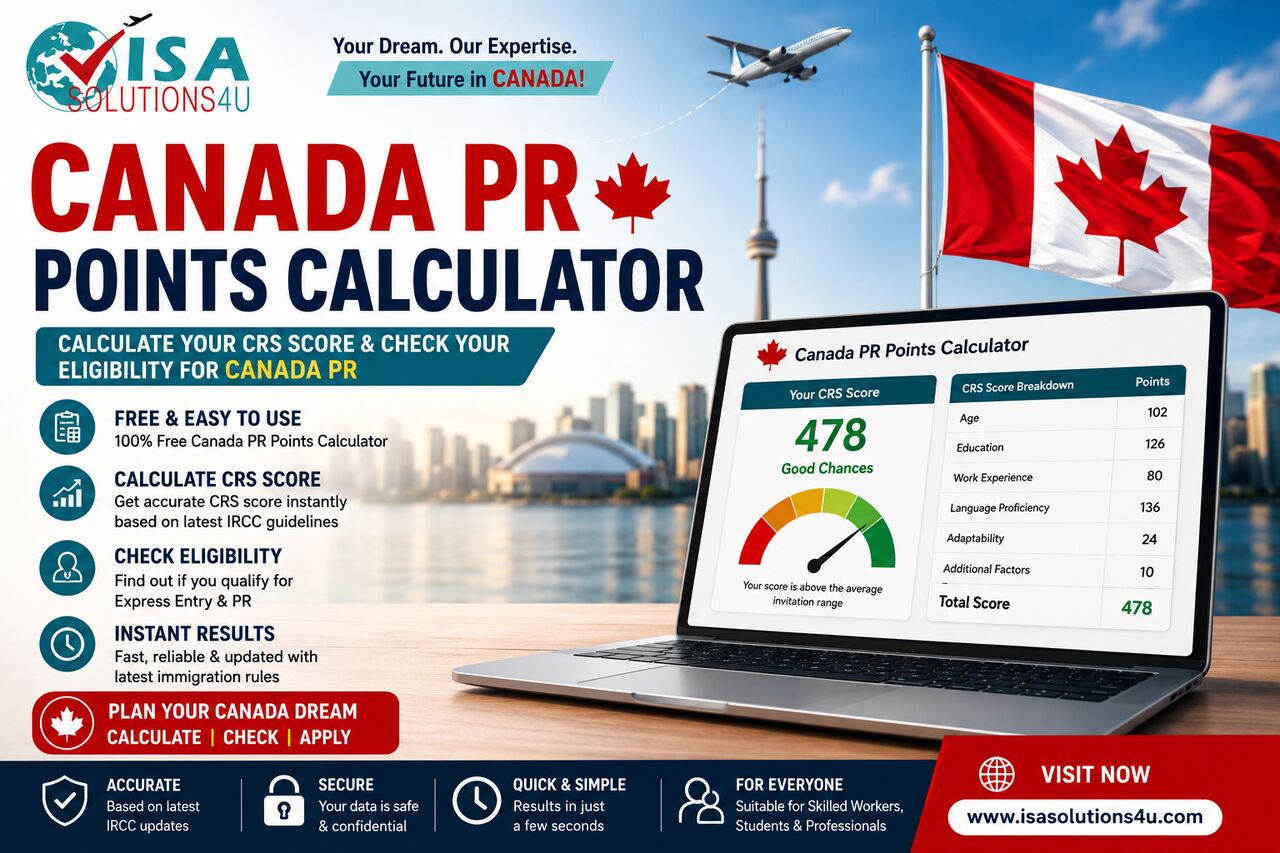 New Delhi, Immigration, Free Canada PR Points Calculator &ndash; Calculate CRS Score Instantly
