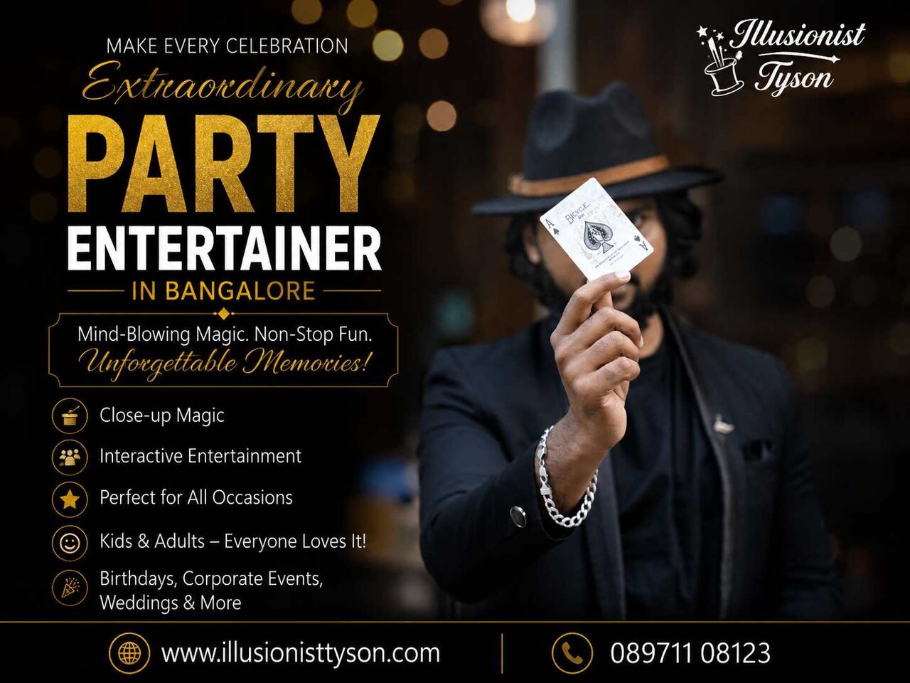 Bangalore, Elder Care, Party Entertainer In Bangalore | Magic & Live Entertainment By Illusionist Tyson