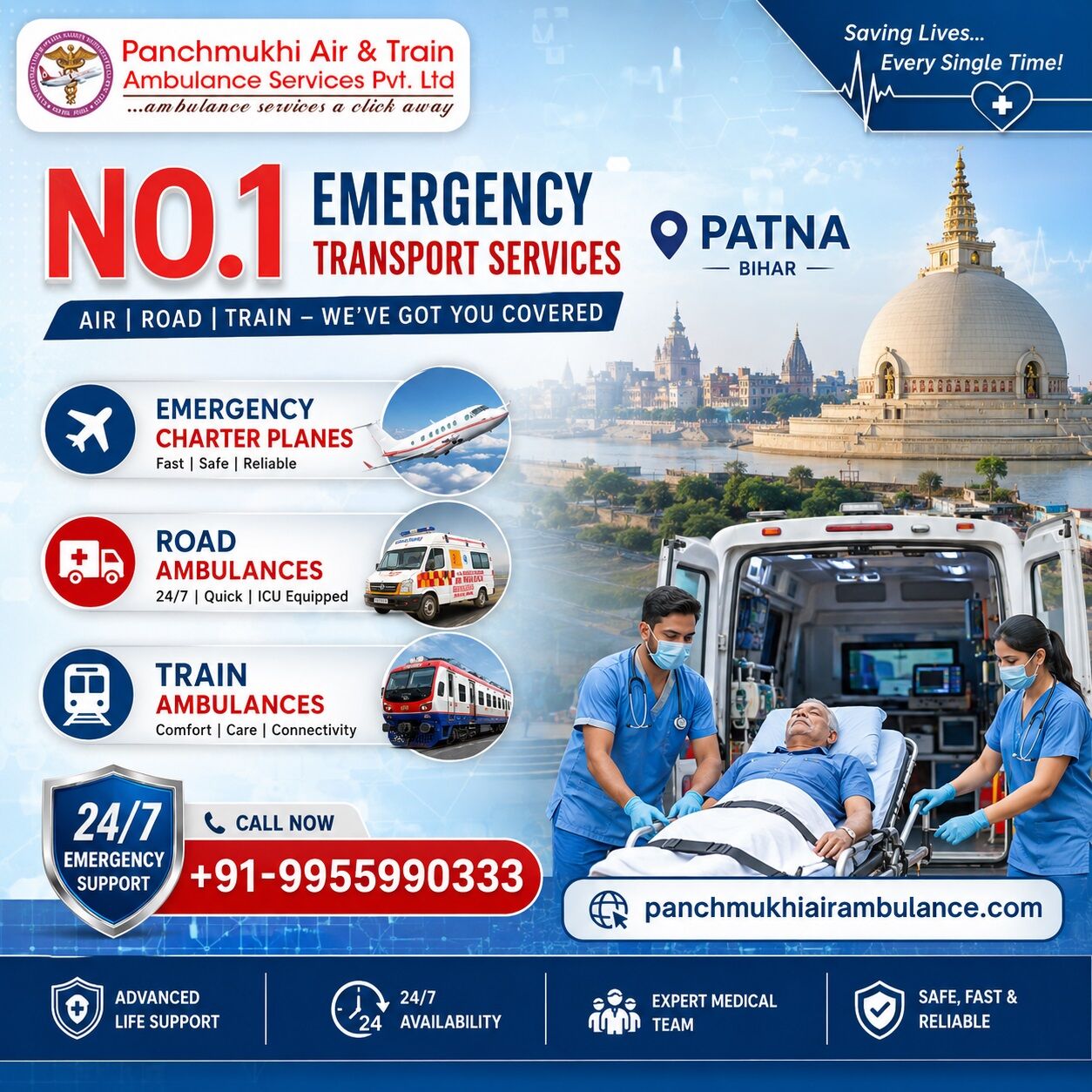 New Delhi, Health, Panchmukhi Air Ambulance From Patna- Responsible For Safer Transfer