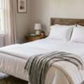 INR 1499,  White Bedsheets Pure Cotton Handloom & Hand Block Printed | Theindiglobal