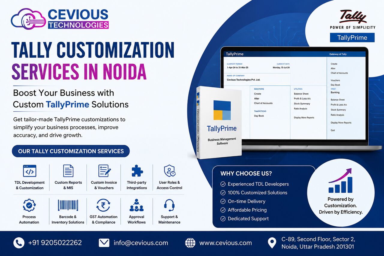 Noida, Computer, Tally Customization Services In Noida: Boost Your Business With Custom TallyPrime Solution