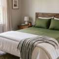 INR 1499,  Green Bedsheets Pure Cotton Handloom & Hand Block Printed | Theindiglobal