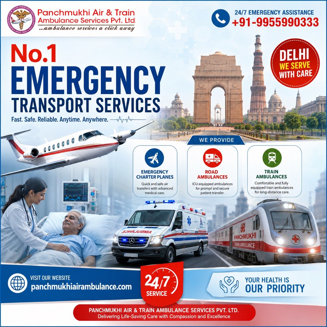 New Delhi, Health, Panchmukhi Air Ambulance Service In Delhi - Swift Relocation With Caution