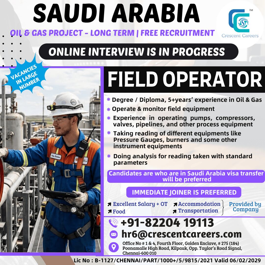 Mumbai, Jobs, Field Operator