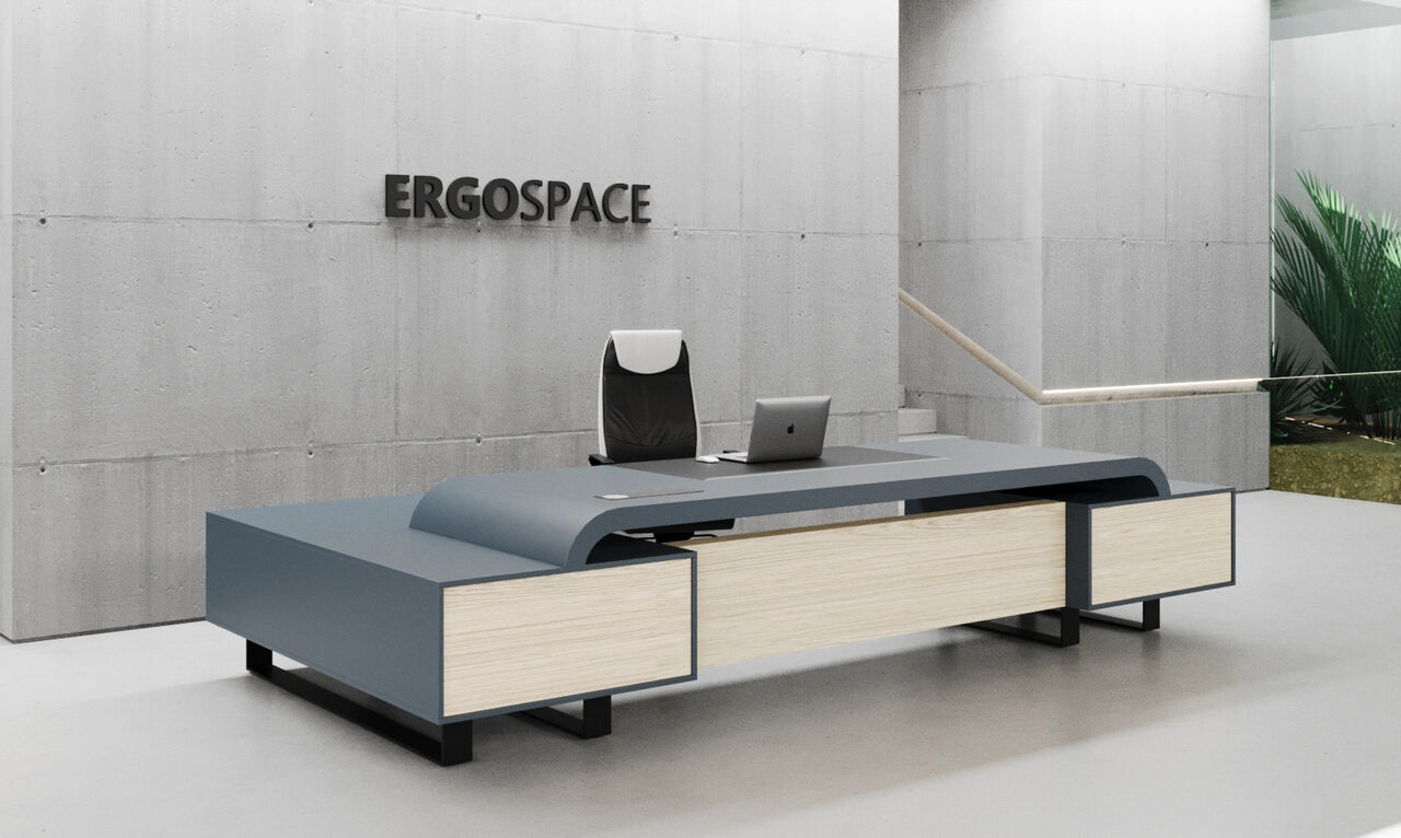 Dubai, Furniture, AED 7000,  Color L Shape CEO Executive Desk With Double Side Cabinet