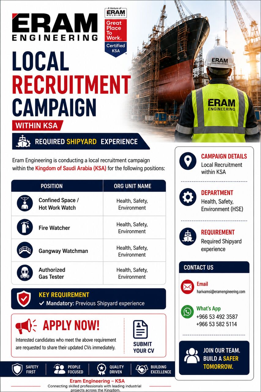 Dammam, Jobs, Local Recruitment Campaign &ndash; KSA | HSE Positions