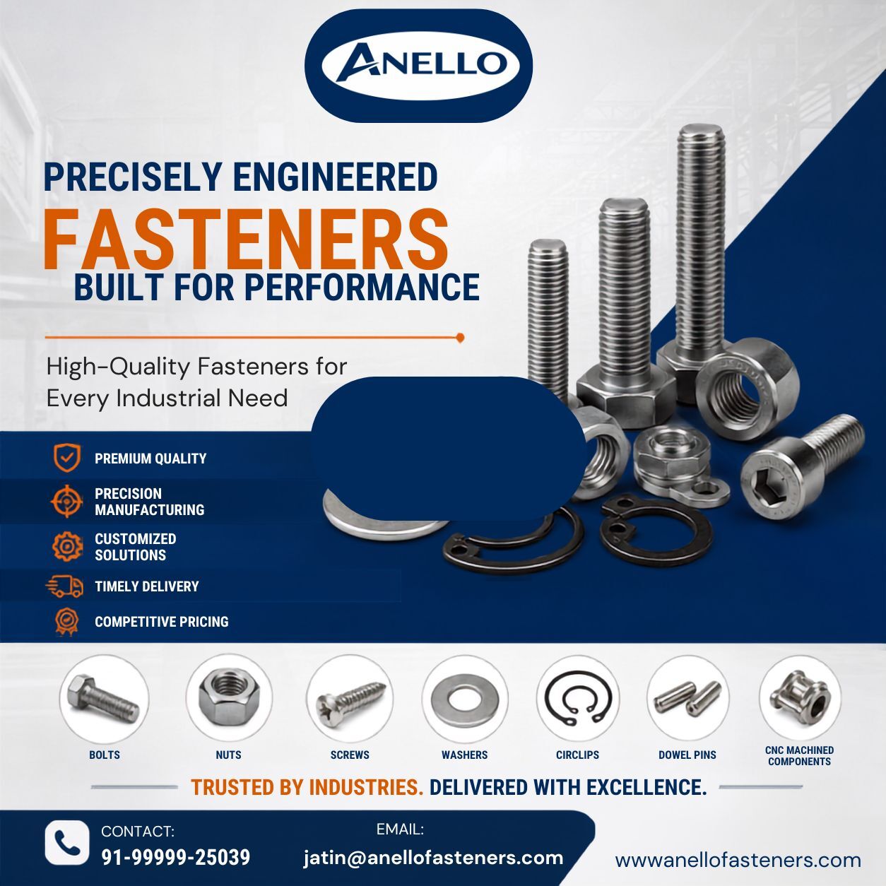 Mumbai, Industrial Machinery, Trusted Fasteners Manufacturer & Supplier In India | Anello Fasteners