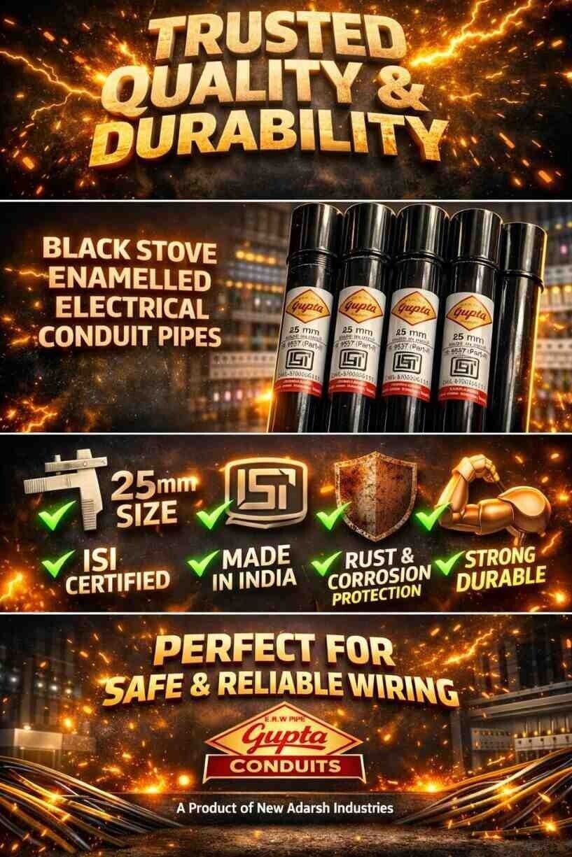 Mumbai, Heavy Equipment, Premium GI & MS Conduit Pipes By N.A.I & Gupta Pipes | New Adarsh Industries
