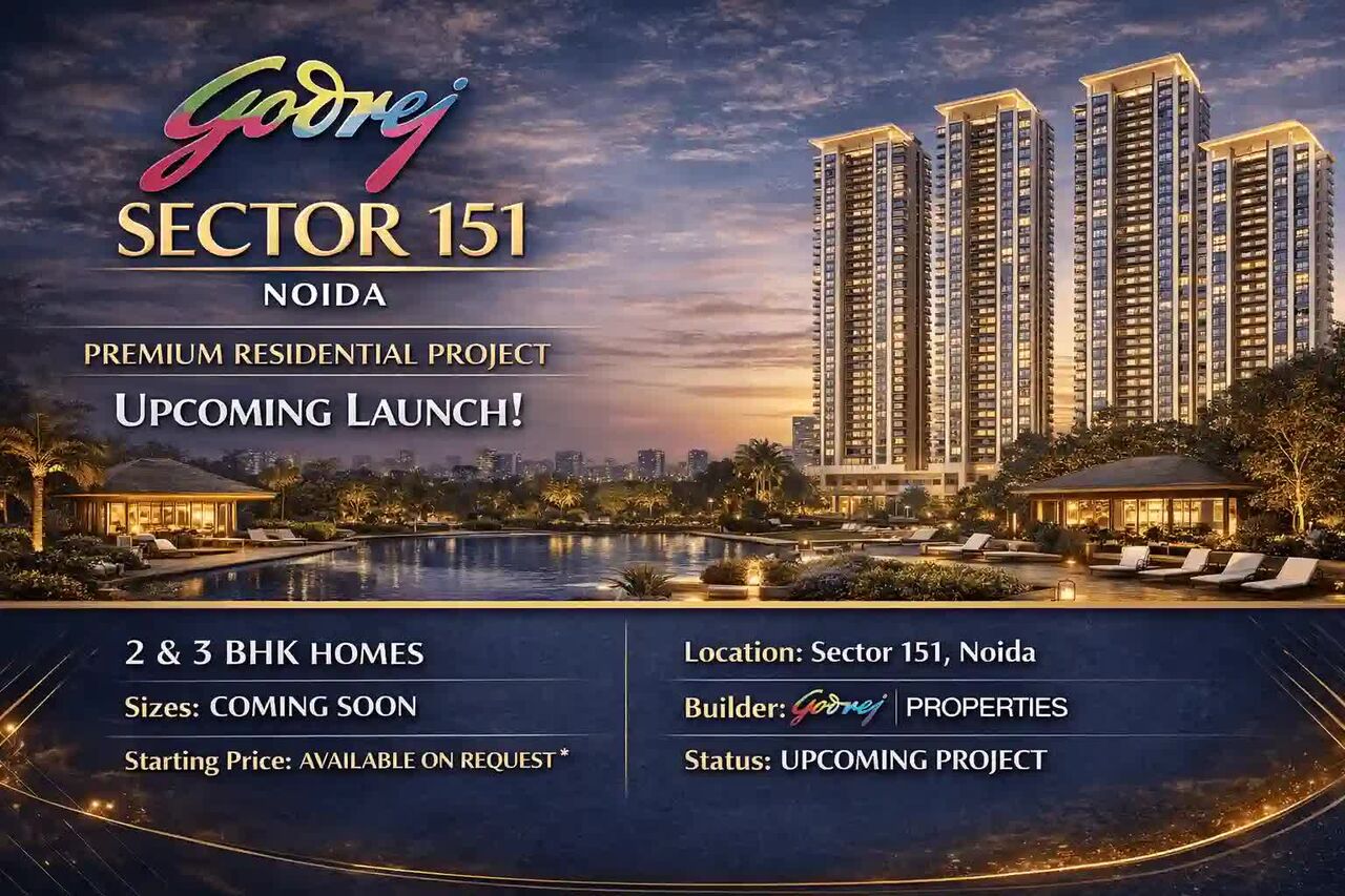 Noida, Apartments, Flats, Houses & Villas, INR 1500000/month,  Furnished,  3 BR,  1500 Sq. Meter,  Godrej Sector 151 Noida | Spacious 2 & 3 BHK Apartments For Sale