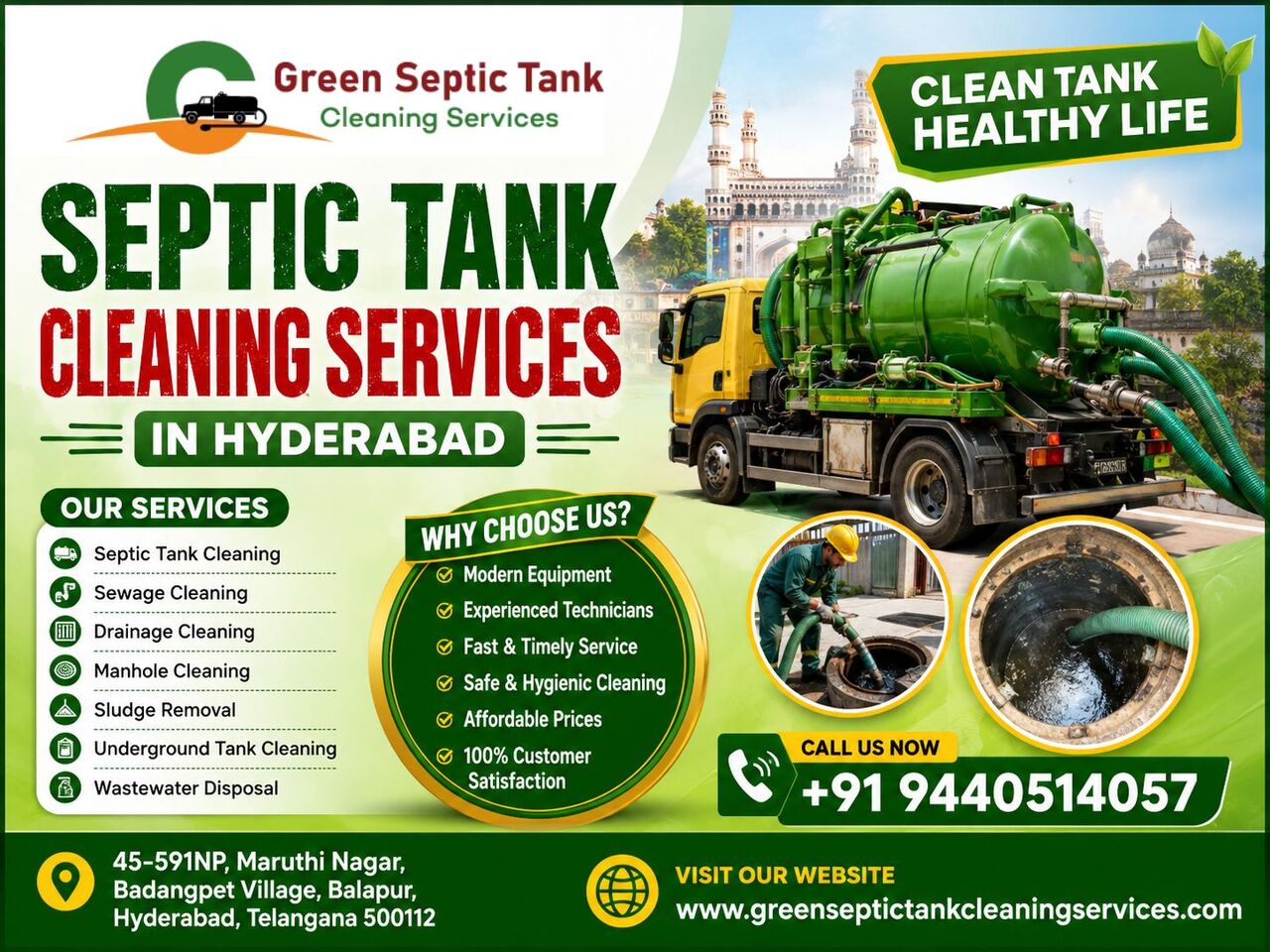 Hyderabad, Household, Professional Septic Tank Cleaning Services In Hyderabad