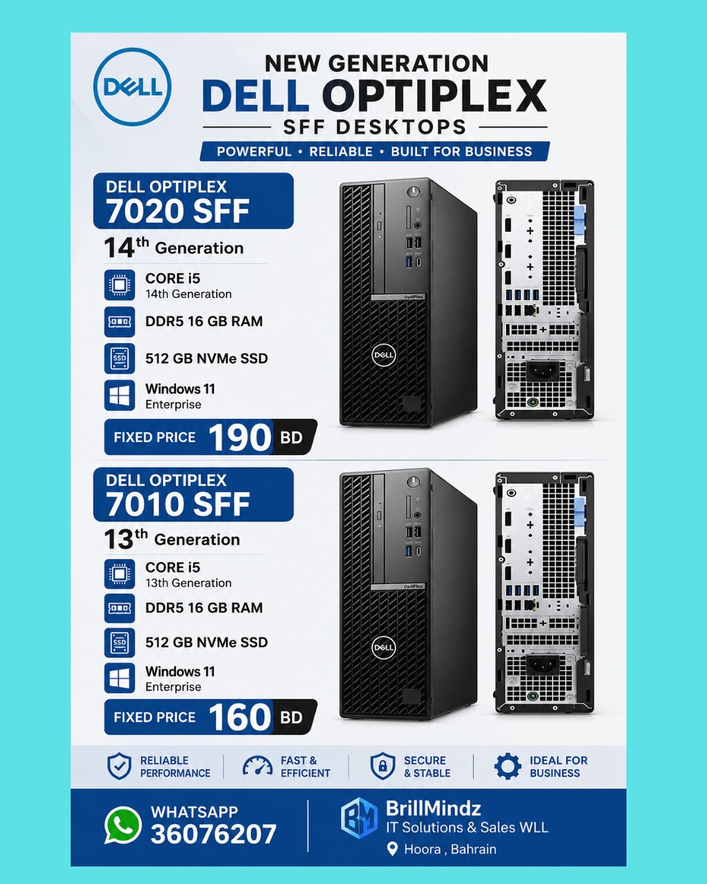 Hoora, Computers, BHD 120,  Dell OptiPlex 7090 SFF 10 Generation Fullset PC 120 BD