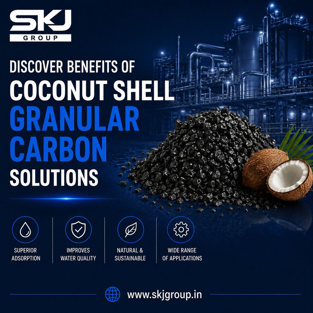 Bhopal, Materials, Discover Benefits Of Coconut Shell Granular Carbon Solutions
