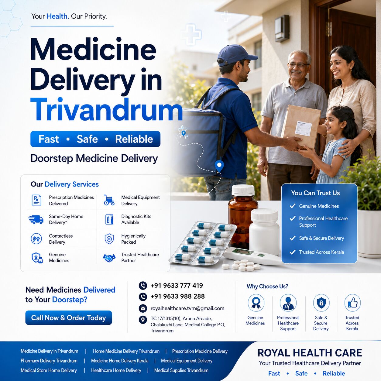 Kerala, Delivery, Doorstep Medicine Delivery In Trivandrum &ndash; Fast, Safe & Reliable