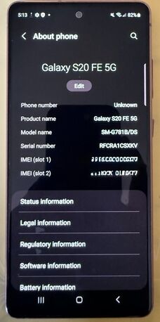 Rabigh, Mobile Phones, SAR 550,  Samsung Galaxy S20 FE 5G Dual SIM 128GB 8GB RAM For Sale