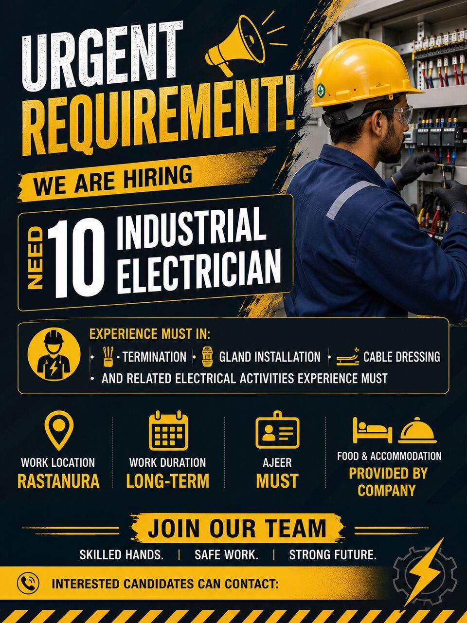 Jubail, Jobs, Urgent Requirement Industrial Electrician