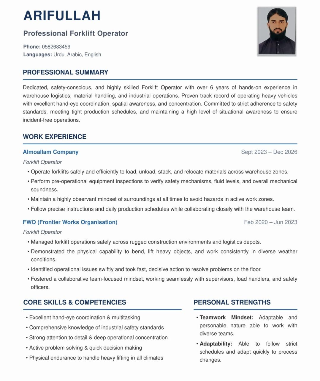 Jubail, Job Seekers, Looking For Forklift Operator Job
