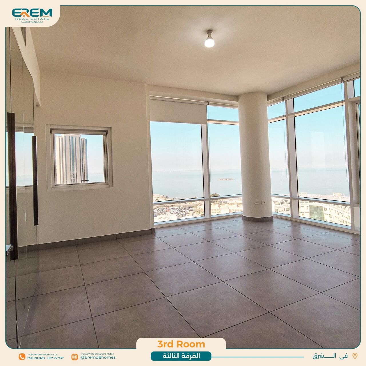 Sharq, Apartments, Flats, Houses & Villas, KWD 1000/month,  3 BR,  170 Sq. Meter,  For Rent An Apartment In Sharq With Sea View