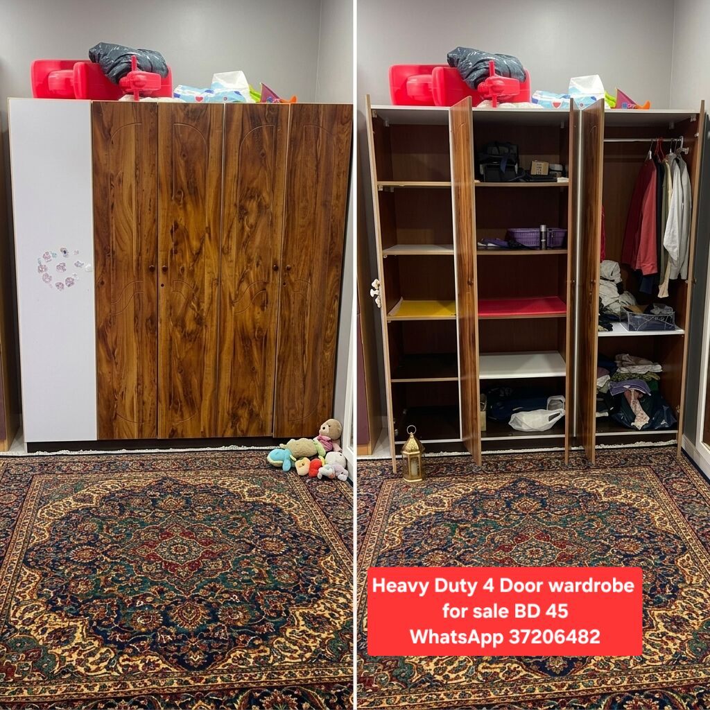 Riffa, Furniture, BHD 45,  ✅️ Heavy Duty 4 Door Wardrobe For Sale In Good Condition With Delivery