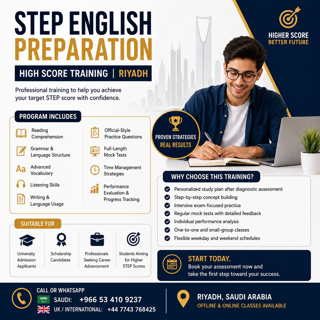 Riyadh, Lessons Offered, STEP English Preparation | High Score Training | Riyadh