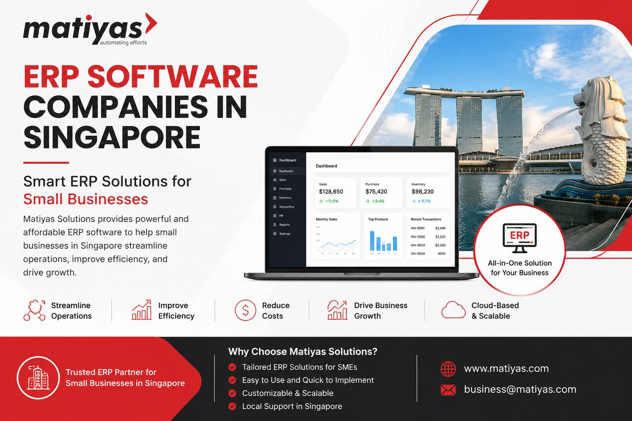 Singapore, Software, SGD 1,  ERP Software Companies In Singapore | ERP For Small Business | Matiyas Solutions