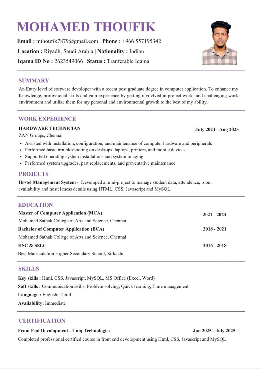 Riyadh, Job Seekers, Hardware Support, Document Controller.