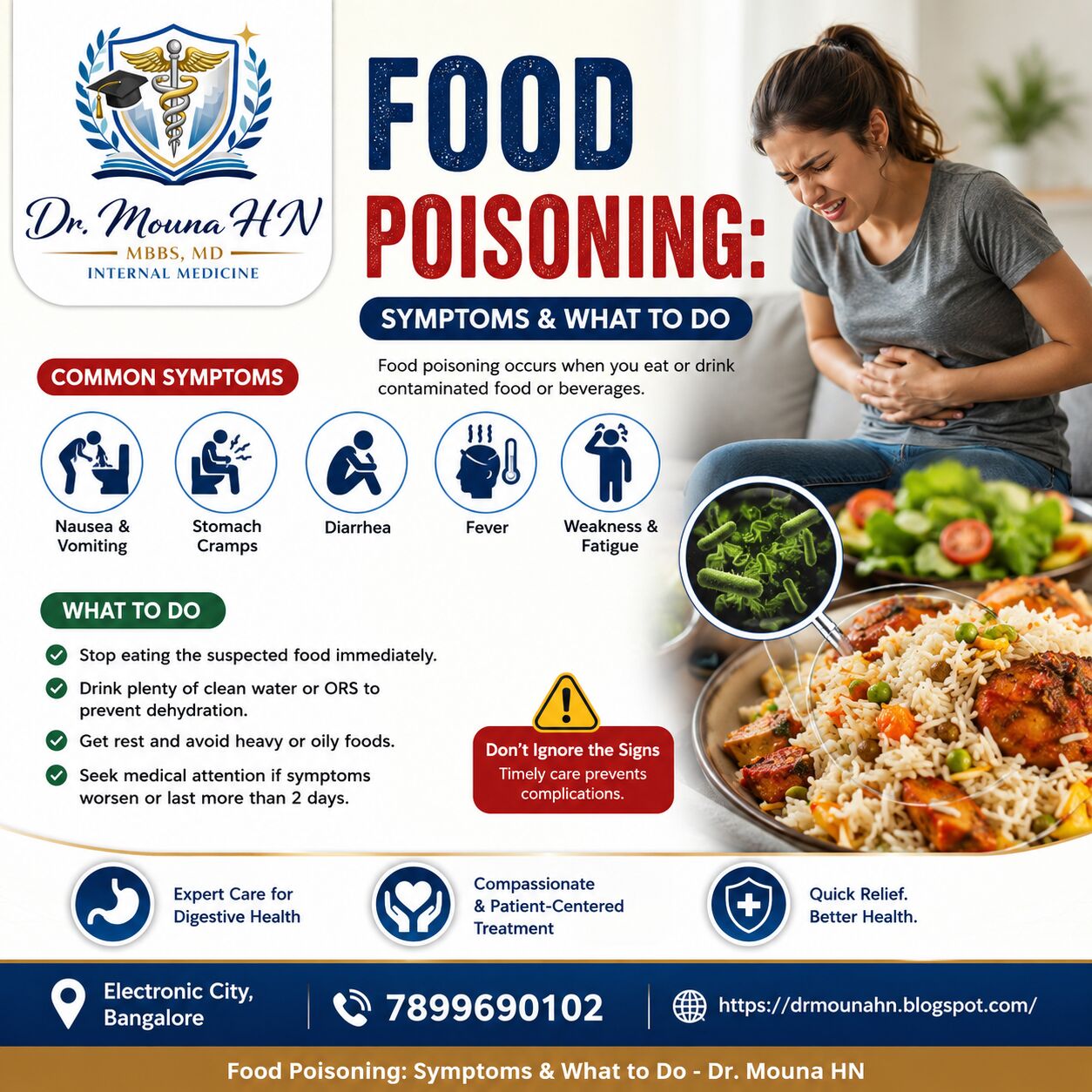 Bangalore, Health, Food Poisoning: Symptoms & What To Do &ndash; Dr. Mouna HN