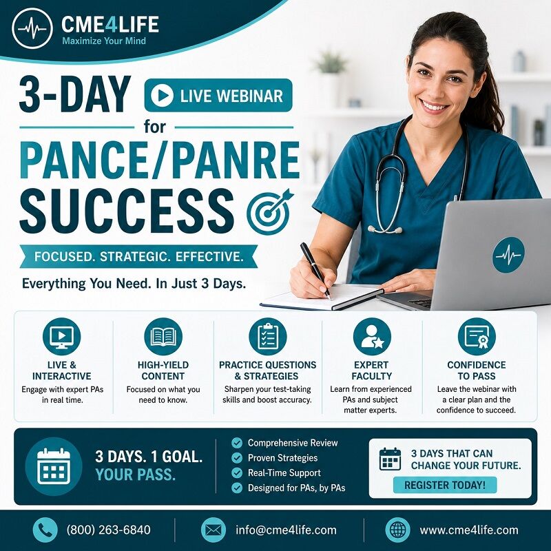 New York, Education, 3-Day Live Webinar For PANCE/PANRE Success