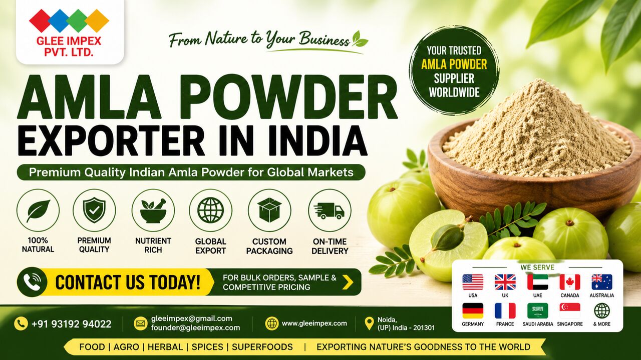 New Delhi, Businesses For Sale, Premium Amla Powder Exporter In India | Bulk Supplier & Global Export | GLEE IMPEX