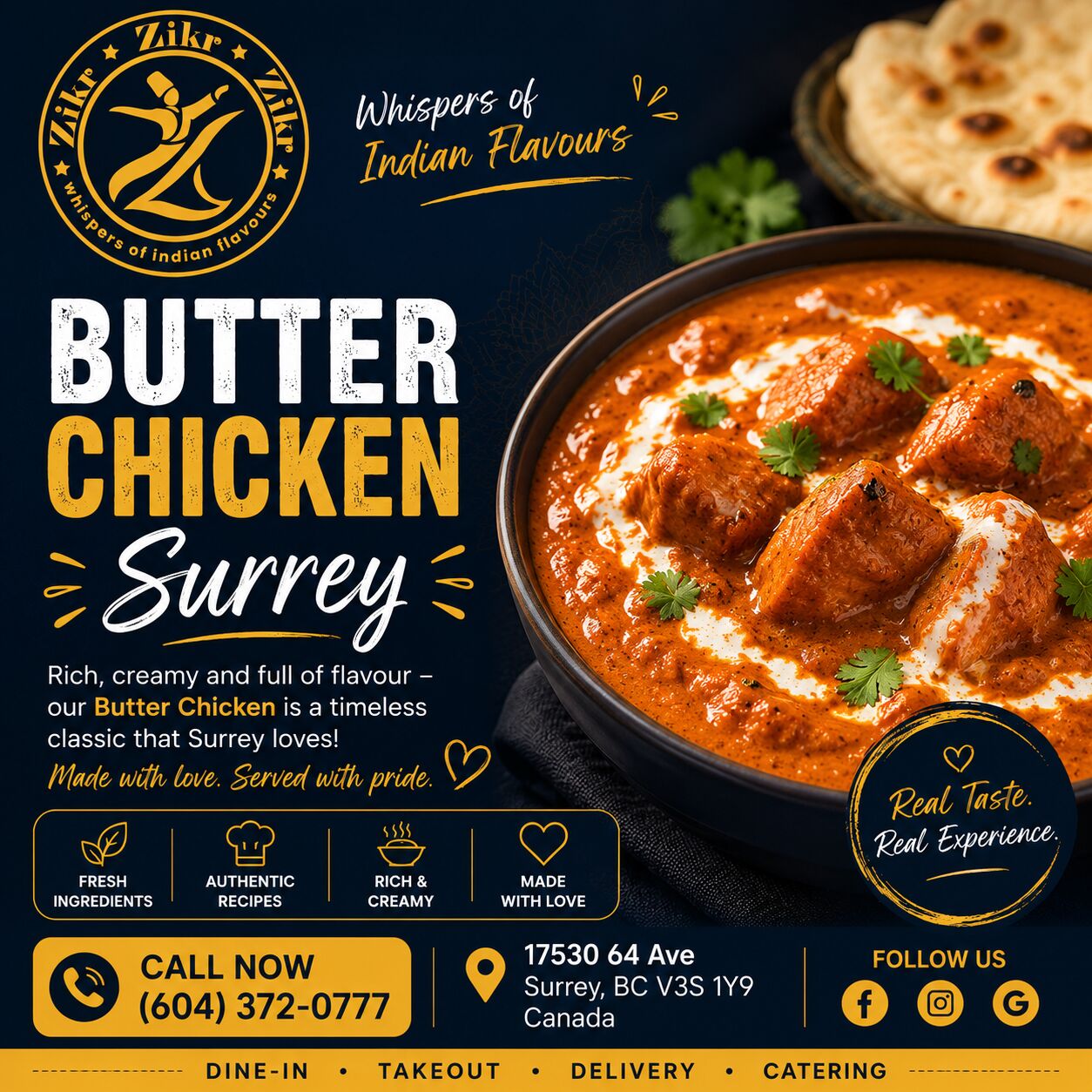 Surrey, Restaurants, Butter Chicken Surrey