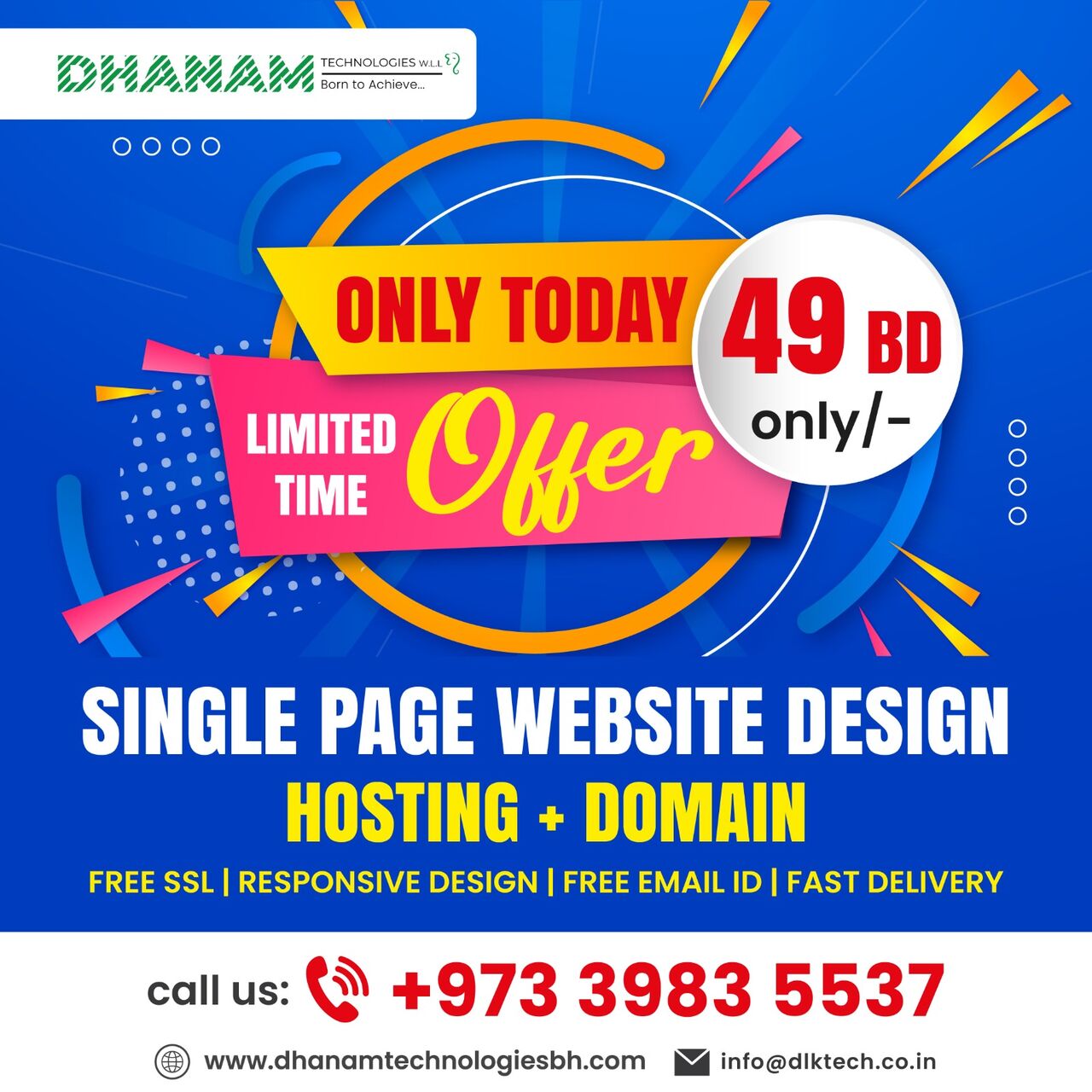 Manama, Marketing, Today Offer-SINGLE PAGE WEBSITE DESIGN IN BAHRAIN