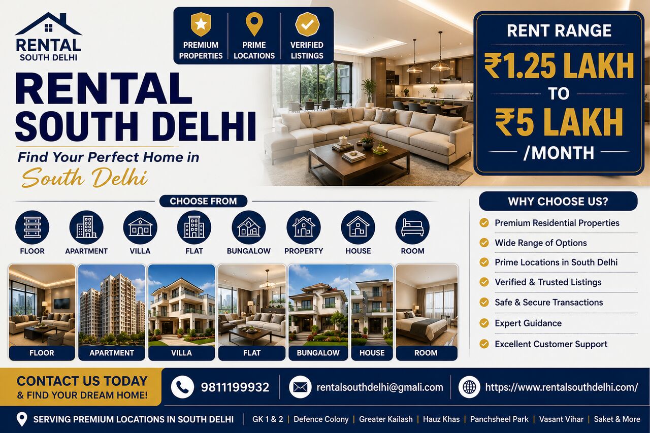 New Delhi, Apartments, Flats, Houses & Villas, INR 350/month,  Furnished,  3 BR,  2000 Sq. Feet,  3 BHK Apartment For Rent In Defence Colony, South Delhi | ₹3.5 Lakh/Month