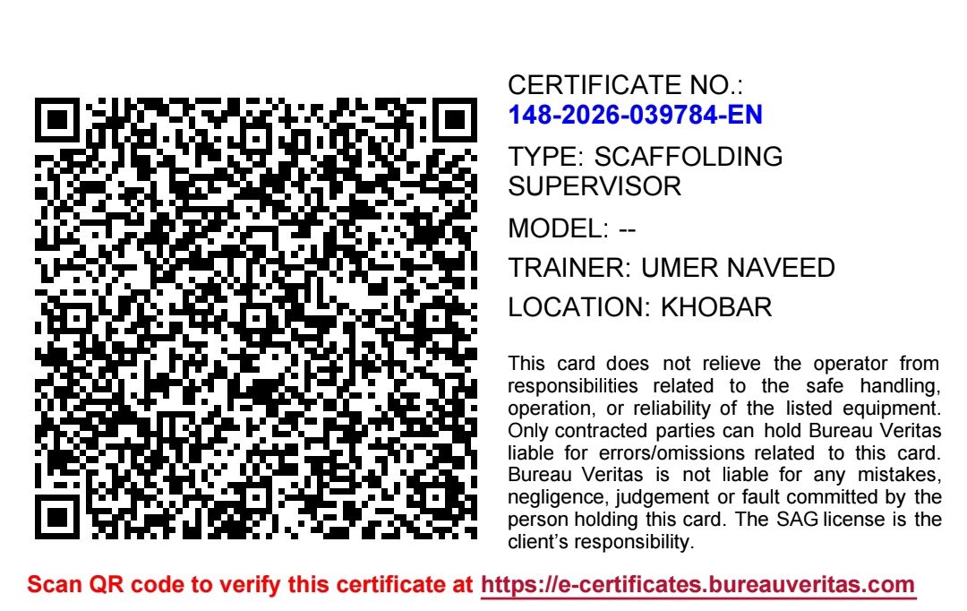 Khobar, Job Seekers, Scaffolding Supervisor