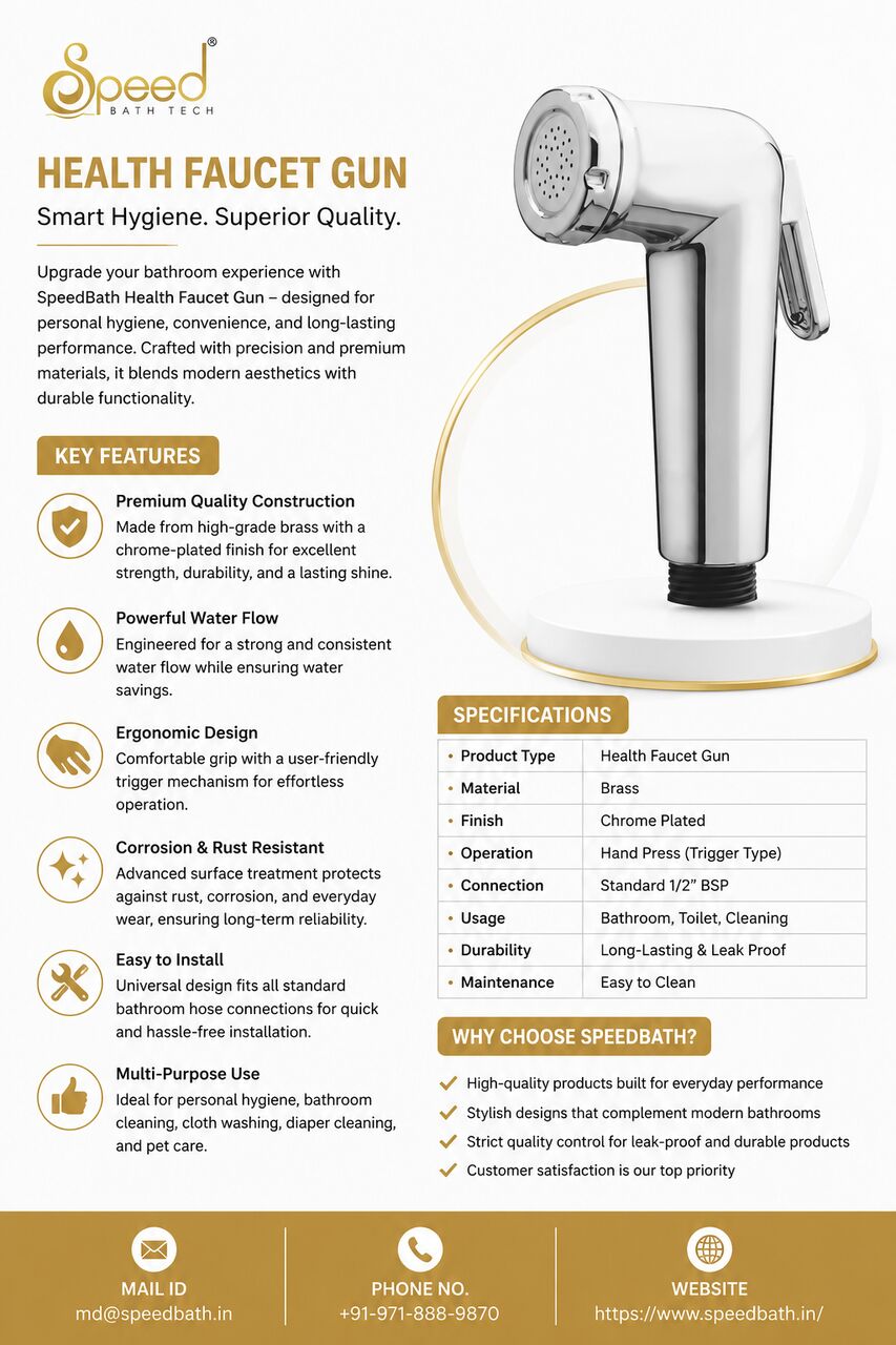 New Delhi, Interior Design, Health Faucet Gun Suppliers In India | Premium Bathroom Fittings
