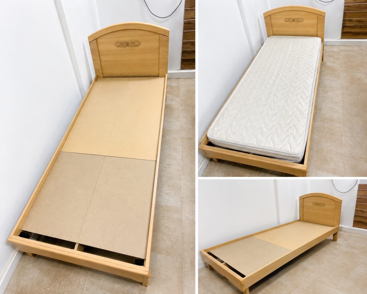 Al Adama, Furniture, SAR 280,  Wooden Bed Frame And Bed For Sale ( Single)