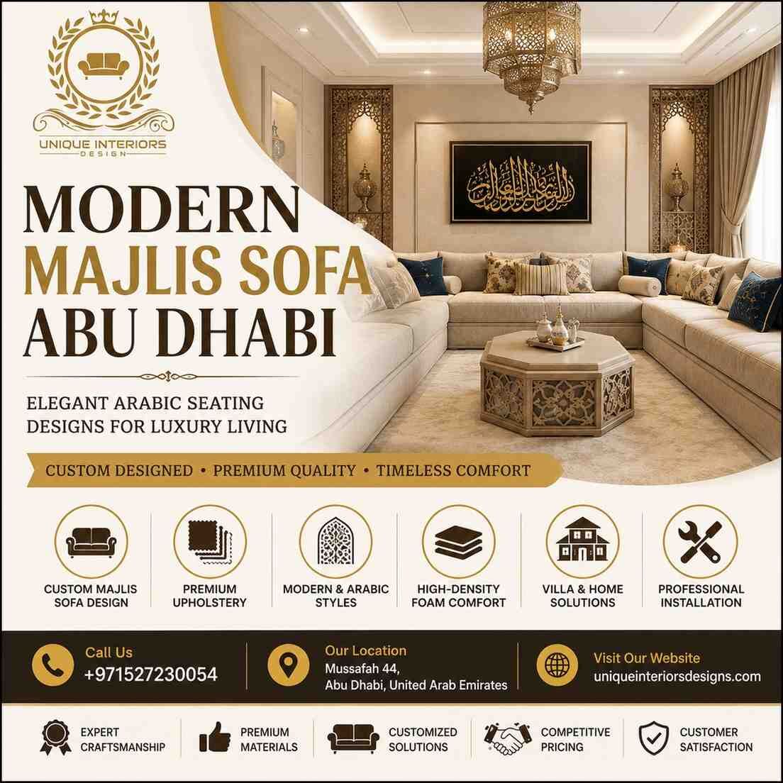 Abu Dhabi, Furniture, AED 5000,  Modern Majlis Sofa Abu Dhabi | Stylish & Comfortable Seating