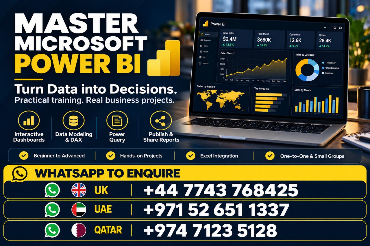 Riyadh, Lessons Offered, Business Intelligence & Power BI Professional Training