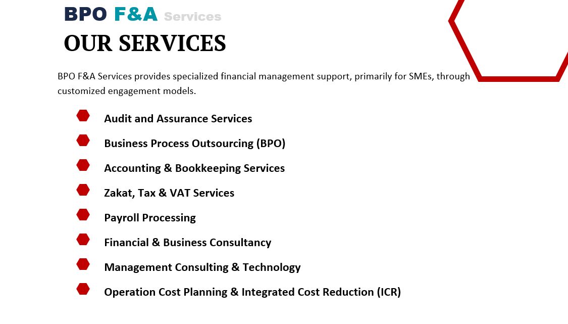 Riyadh, Job Seekers, BPO F&A Services (Bookkeeping & Finance Services Outsourcing)