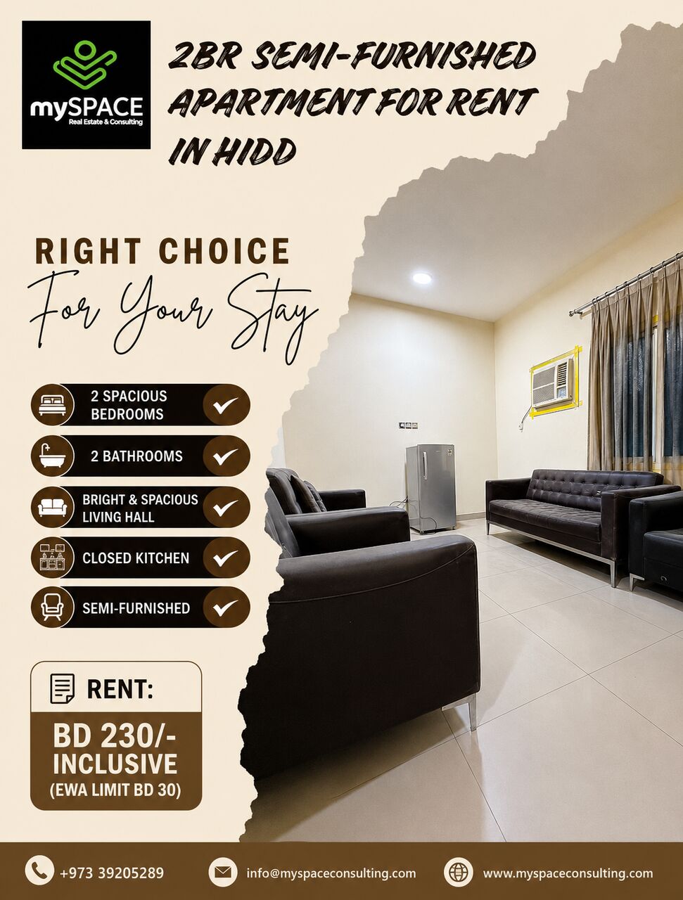Hidd, Apartments, Flats, Houses & Villas, BHD 230/month,  2 BR,  Semi-Furnished Apartment For Rent In Hidd | Spacious Family Apartmen