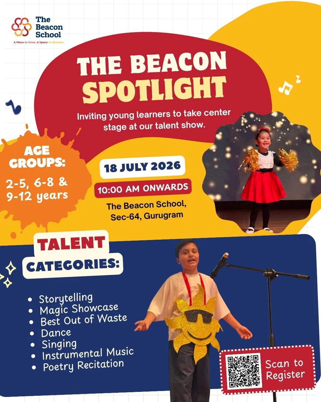 Gurgaon, Education, The Beacon Spotlight 2026 &ndash; Kids Talent Show | Free Registration