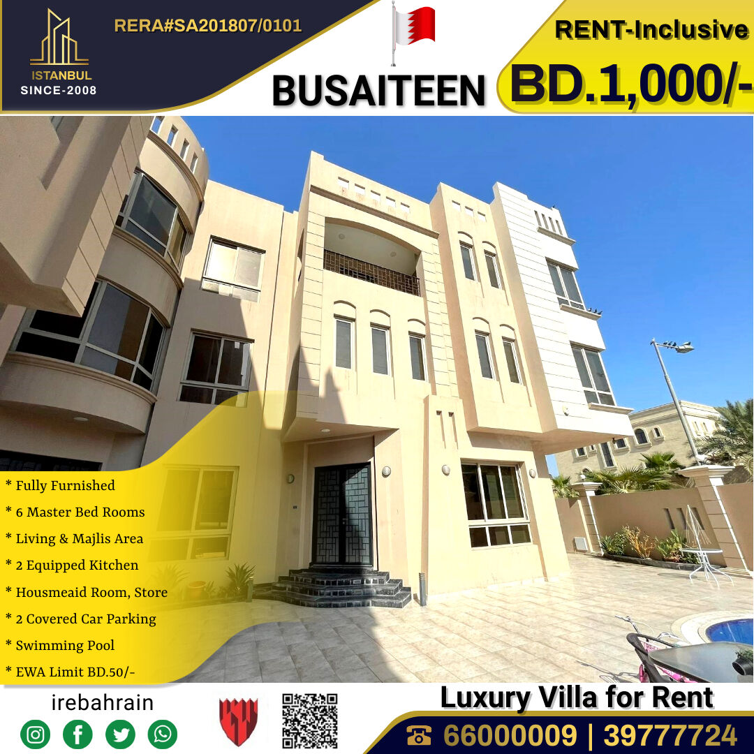 Busaiteen, Villas, BHD 1000,  Furnished,  Fully Furnished Luxury Villa For Rent In Busaiteen