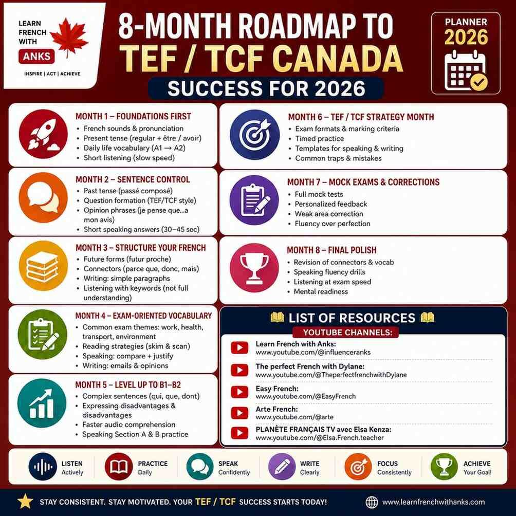 Toronto, Education, 8-Month TEF/TCF Canada Roadmap: Your Complete Study Plan For 2026