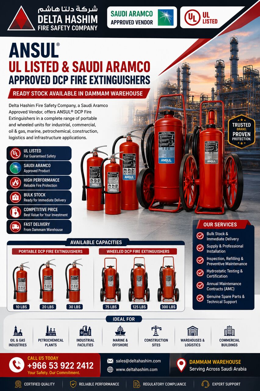 Dammam, Technical, Ansul, Aramco Approved, Portable & Wheeled Fire Extinguisher
