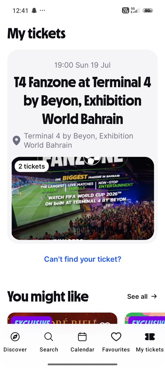 Manama, Tickets, BHD 3,  T4 Fanzone Ticket