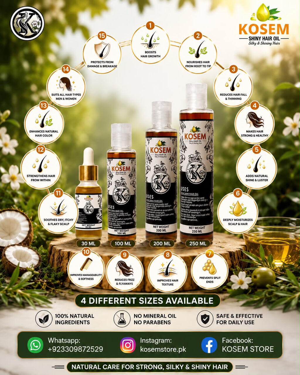 Riyadh, Health & Beauty Items, SAR 1,  KOSEM SHINY HAIR OIL